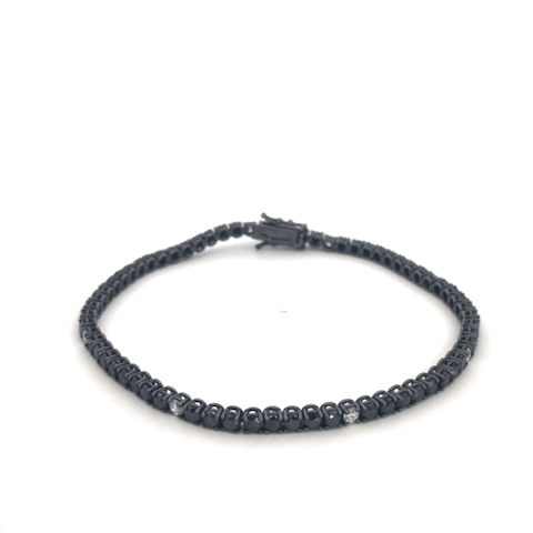 Bracciale Tennis Diamanti Neri e Bianchi Uomo D'Arrigo DAR0956
