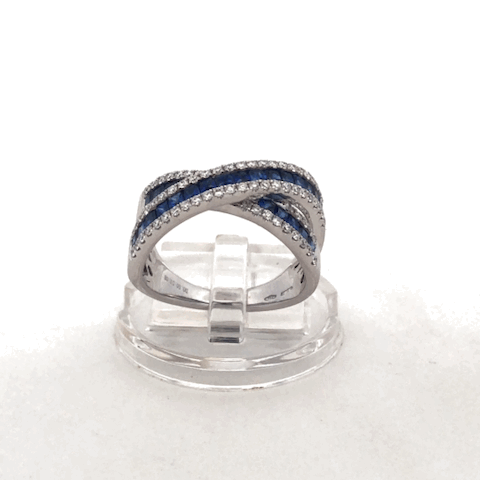 Anello Fascia Incrociata Zaffiri D'Arrigo DAR1023