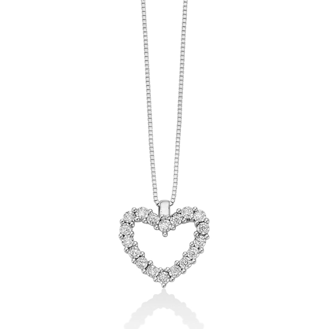 Collana Lunga Y Con Ciondolo Cuore E Strass - Gioiello A Catena Con Nappa E Zirconia - Regalo Donna