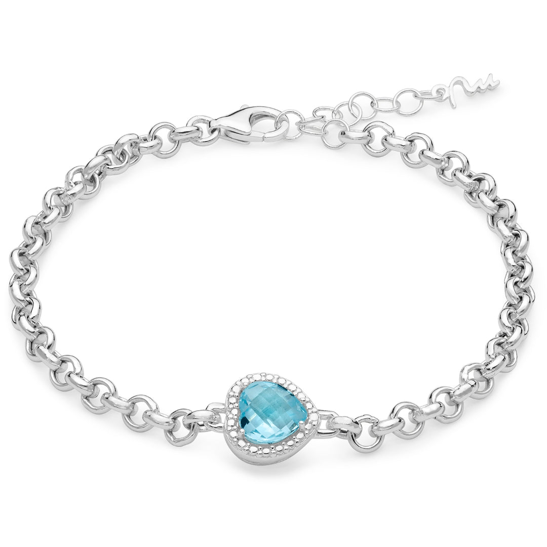 Bracciale infinito in rame e cristallo azzurro - Gioielli - Bracci