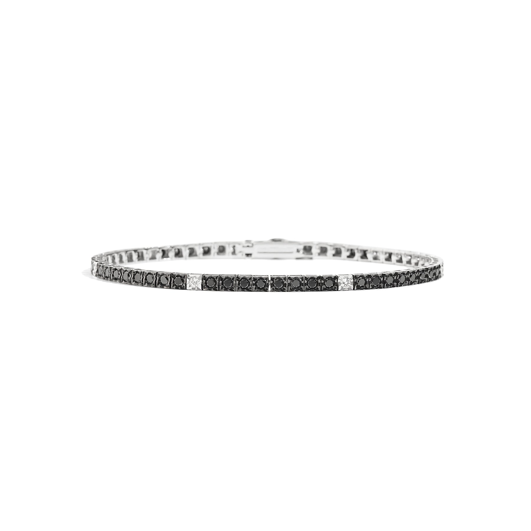 Bracciale Tennis Diamanti Neri e Bianchi Recarlo Uomo T39SE884/KX-19