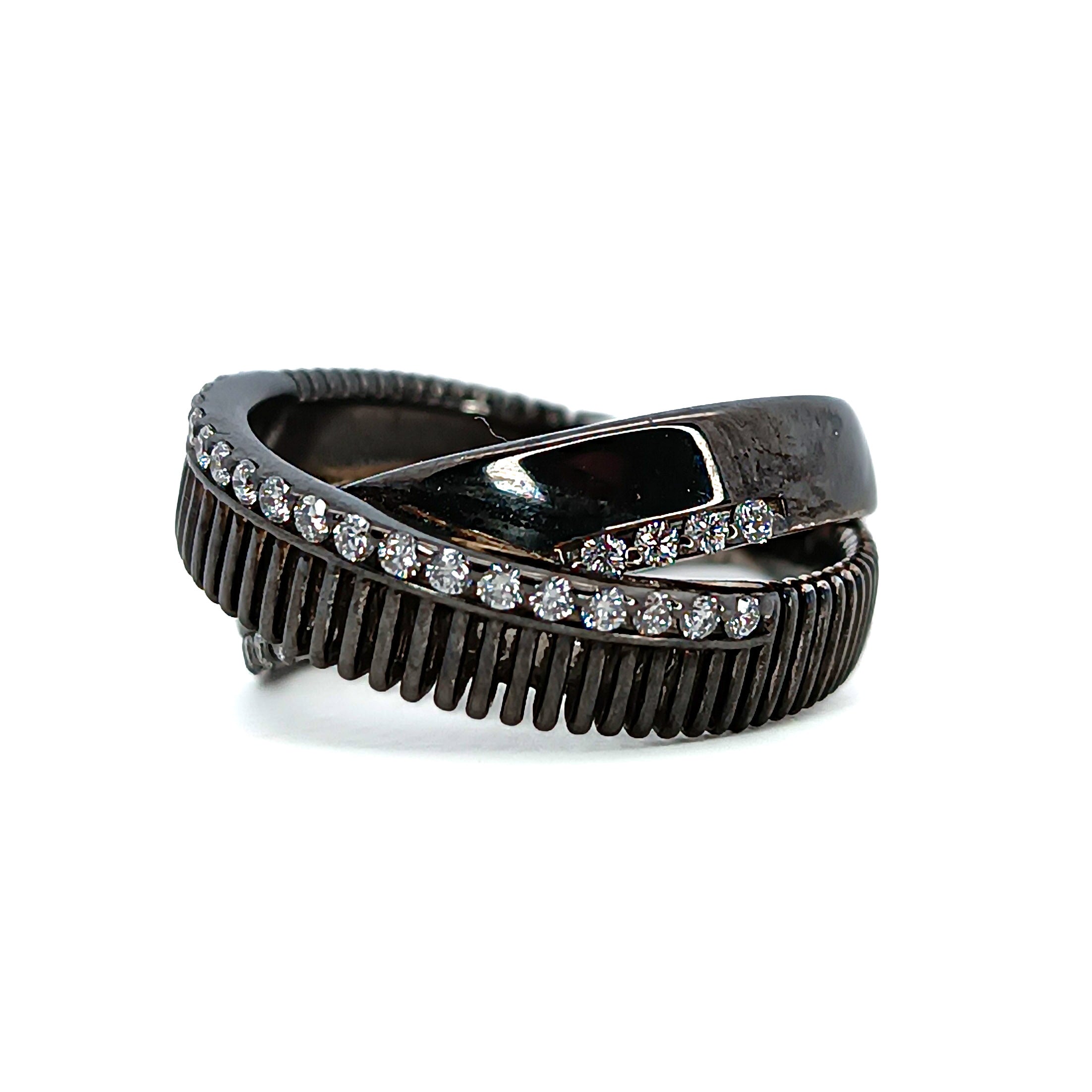 Anello Fascia Incrociata Oro Brunito D'Arrigo DAR0978