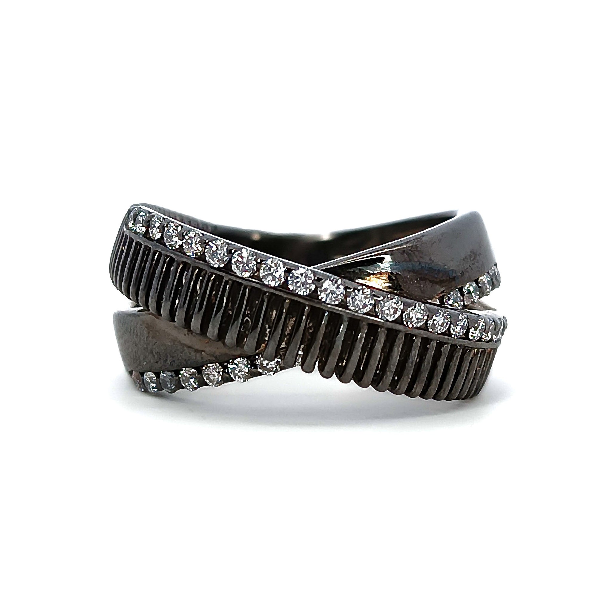 Anello Fascia Incrociata Oro Brunito D'Arrigo DAR0978