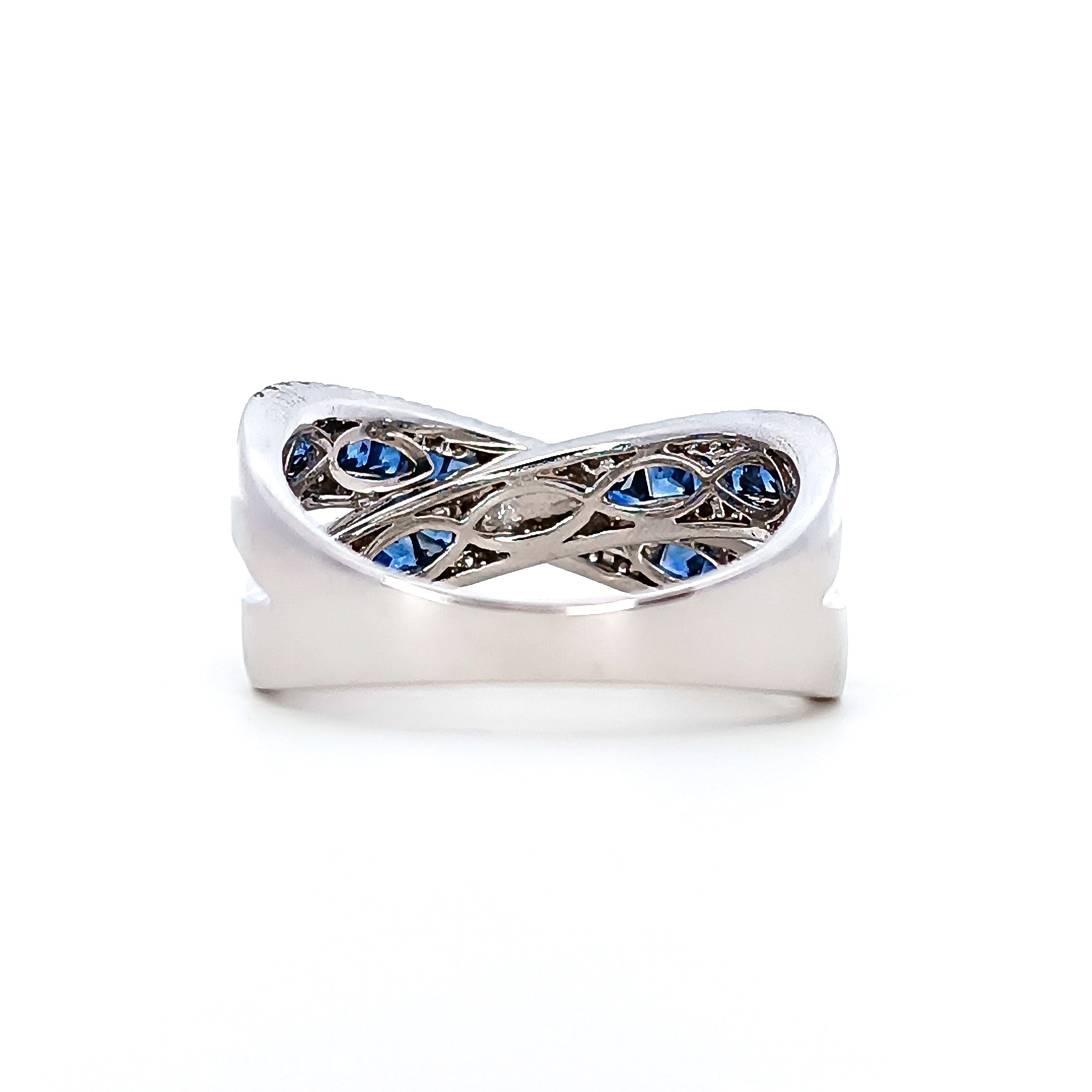 Anello Fascia Incrociata Zaffiri D'Arrigo DAR1023