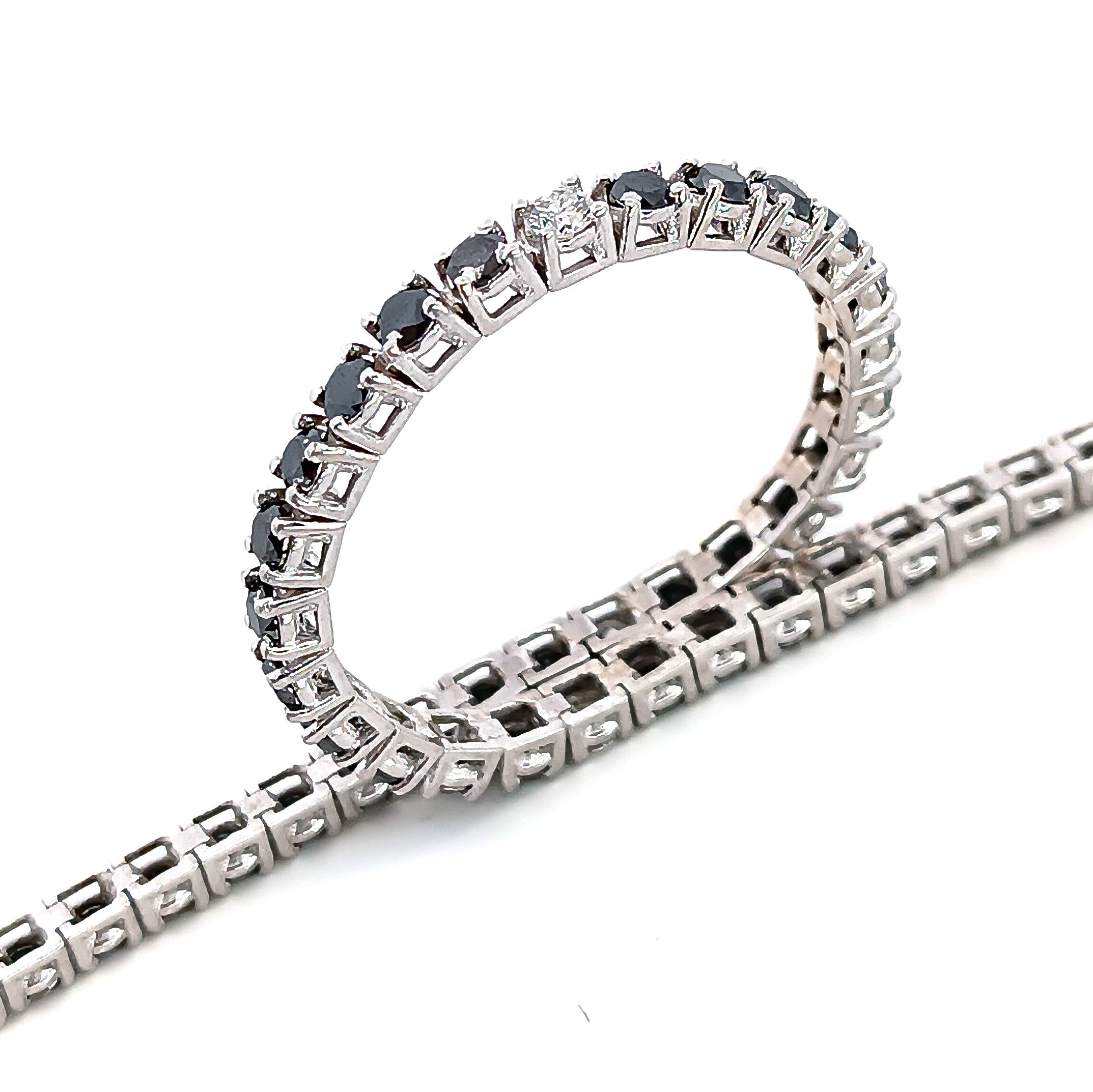 Bracciale Tennis Diamanti Neri e Bianchi Uomo D'Arrigo DAR0956