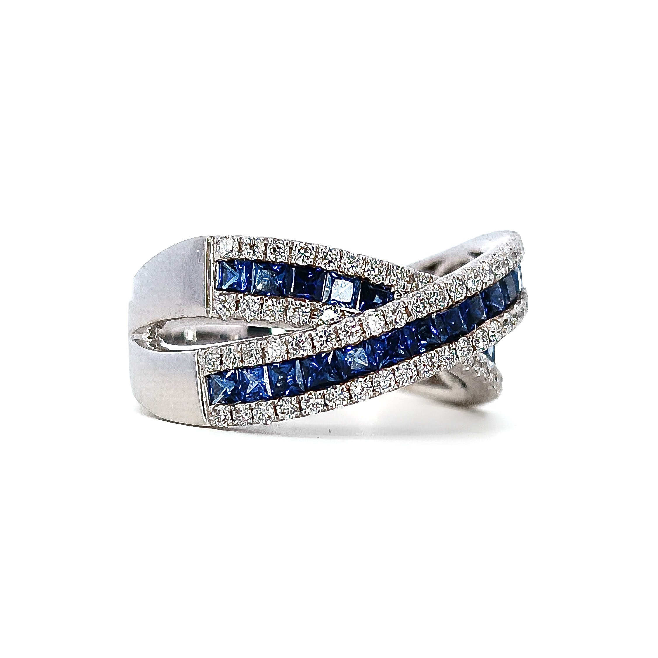 Anello Fascia Incrociata Zaffiri D'Arrigo DAR1023