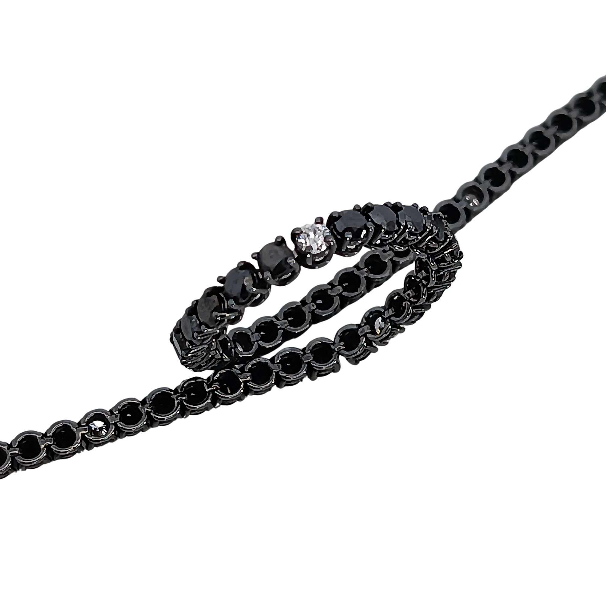 Bracciale Tennis Diamanti Neri e Bianchi Uomo D'Arrigo DAR0956