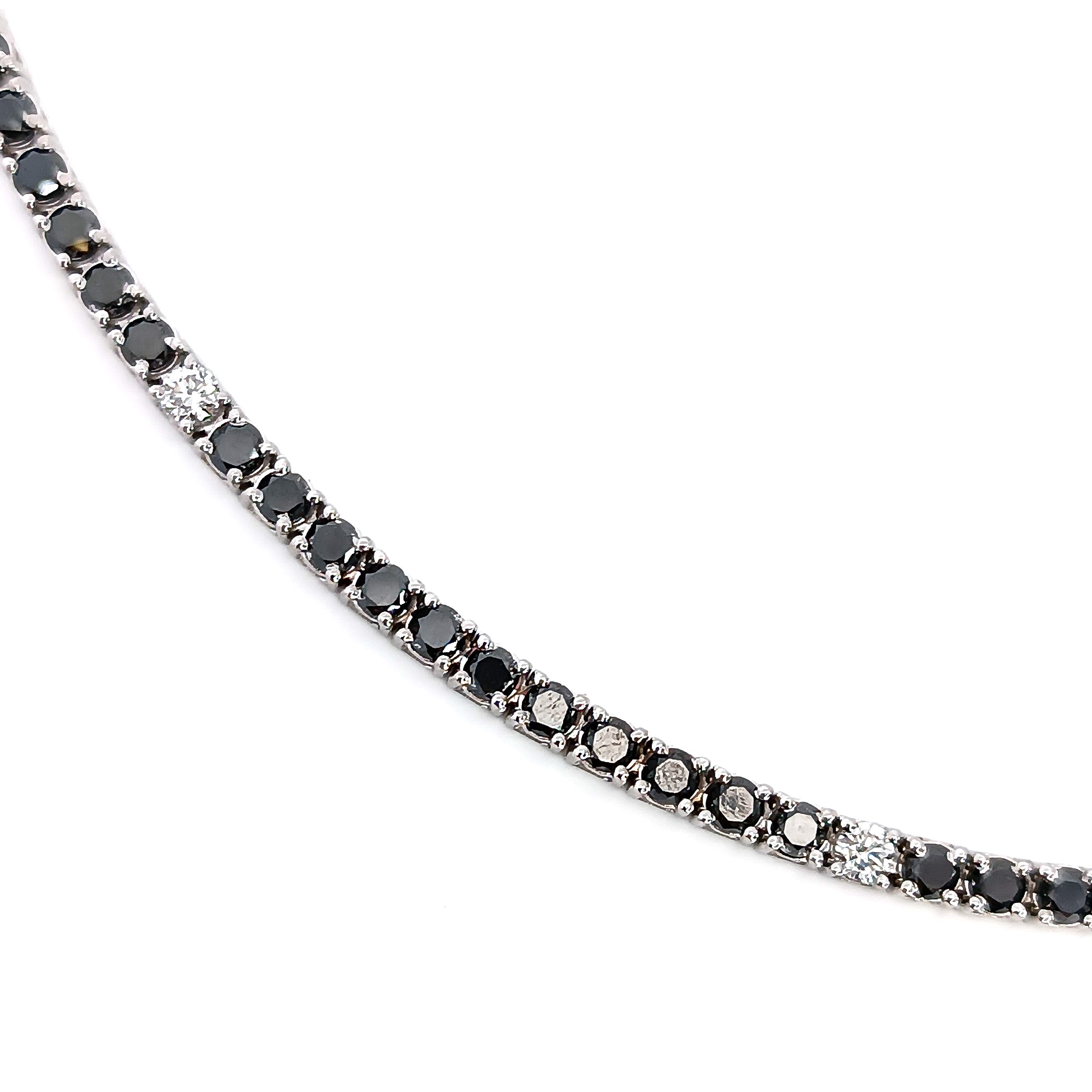 Bracciale Tennis Diamanti Neri e Bianchi Uomo D'Arrigo DAR0956